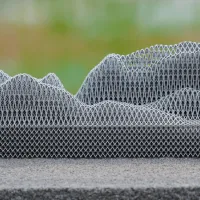 DMLS/SLM 3d printed art work; metal mountain sculpture